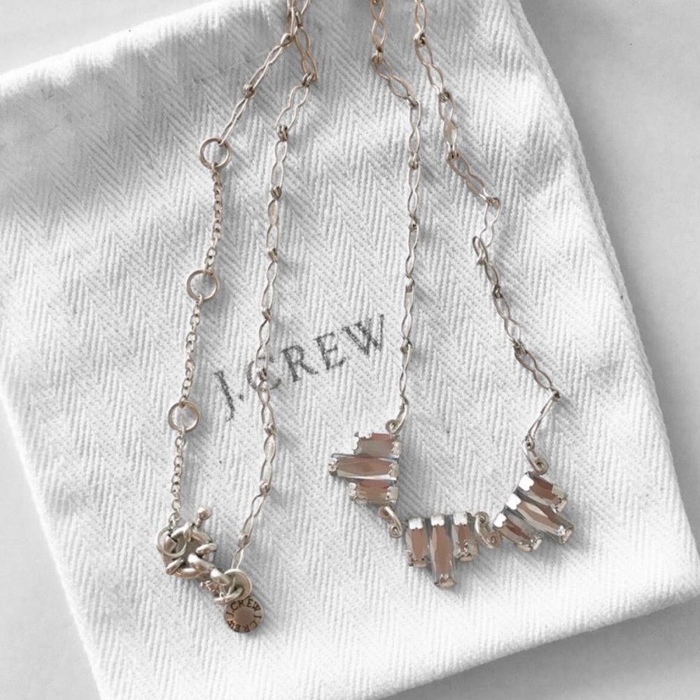 J. Crew Mini Stepped Silver Necklace - Picture 1 of 3